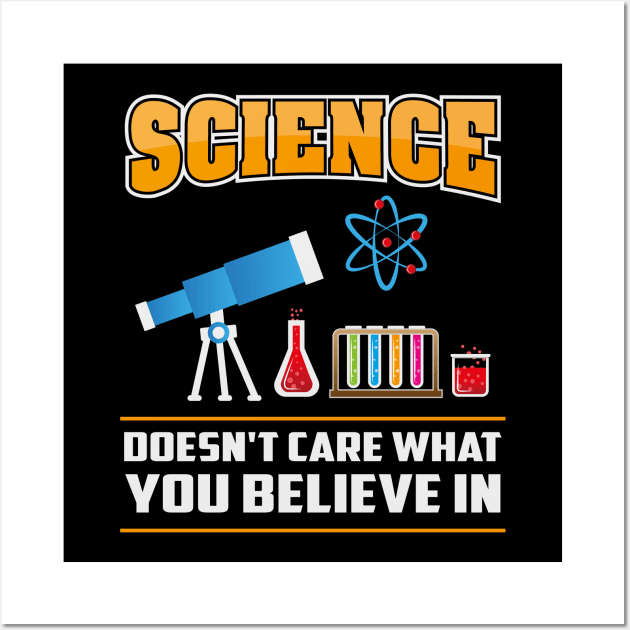 Funny Science Joke Geek Scientist Telescope Nerd Gift Idea Wall Art by TellingTales